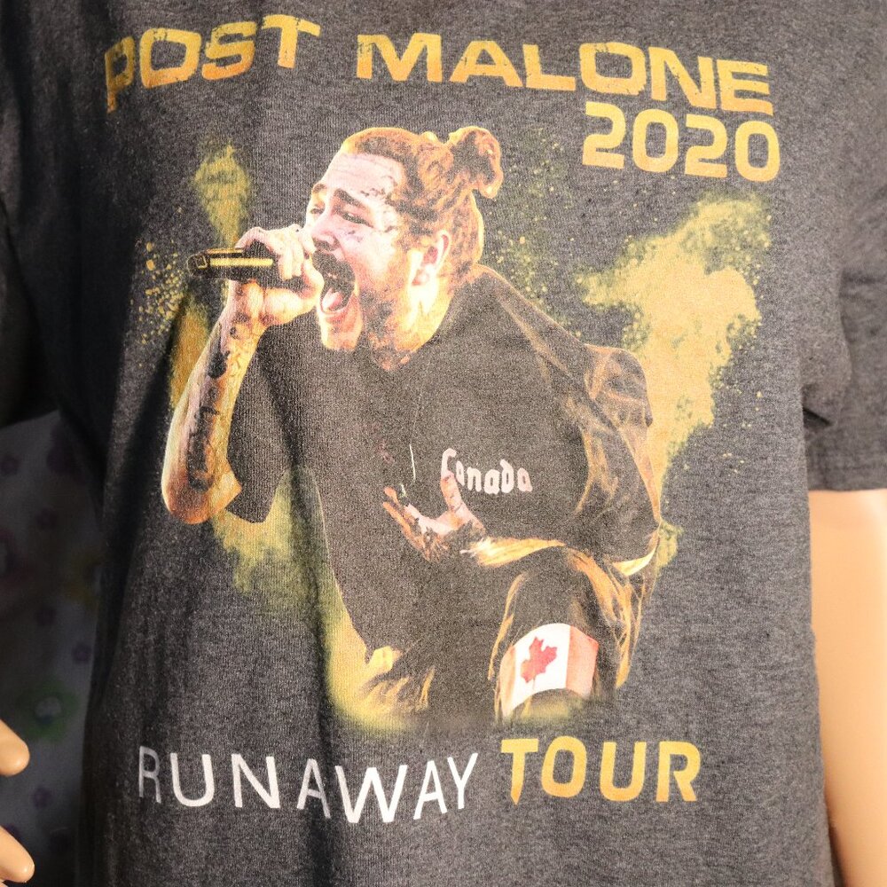 Post Malone 2020 Runaway Tour Double Sided Size large T Shirt Rap Hip